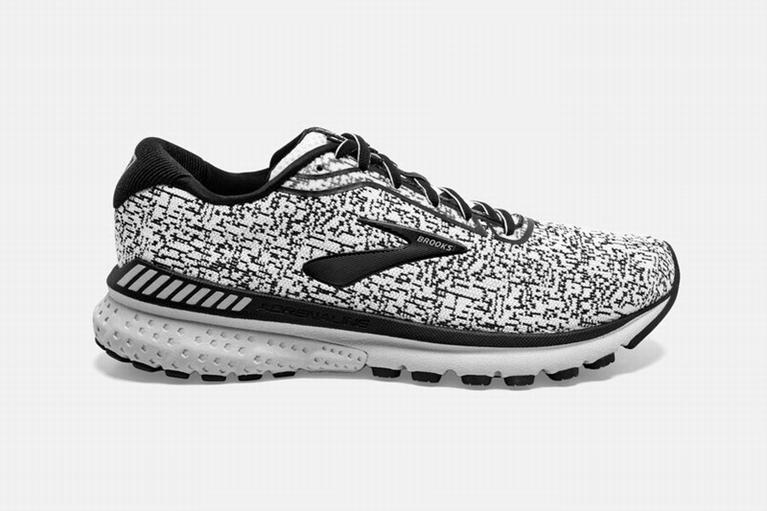 Brooks Adrenaline GTS 20 Men's Road Running Shoes - Black/White/Grey (67954-FTWJ)